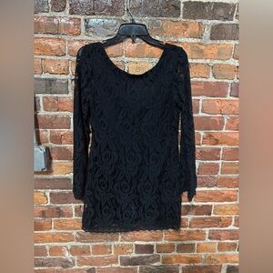 Fire Los Angeles Elegant Black Lace Mini Dress Size Small